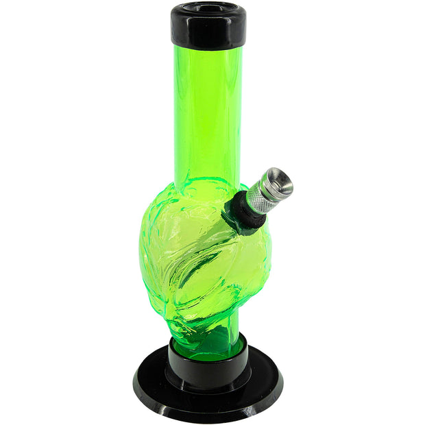 Mini Skull Acrylic Bong - 6" Tall - Multiple Colors