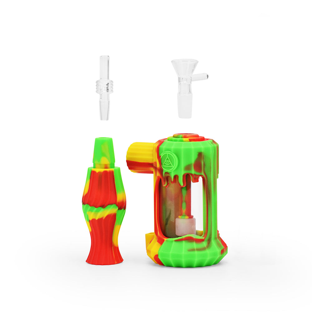 Ritual - 6'' Duality Silicone Dual Use Bubbler - Rasta - Headshop.com