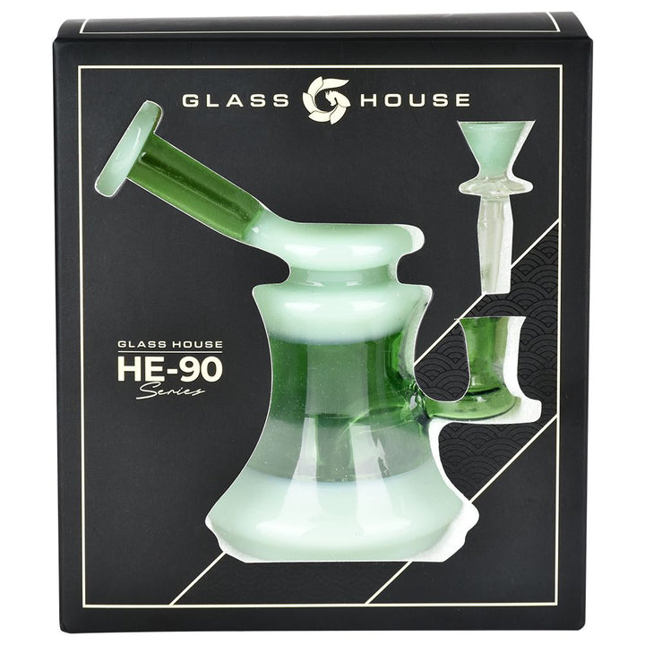 Glass House Flathead Mini Water Pipe - 5.5" / 14mm F / Colors Vary - Headshop.com
