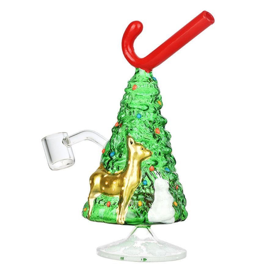Christmas Tree w/ Candy Cane Glass Rig - 7.25" / 14mm F - Headshop.com