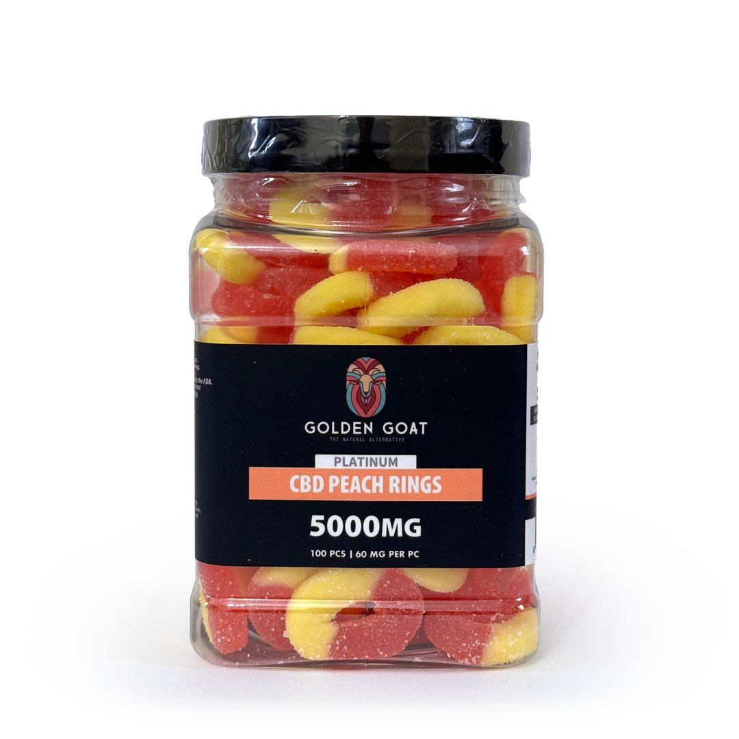 CBD Platinum Gummies - Peach Rings 5000MG - Headshop.com
