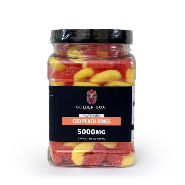 CBD Platinum Gummies - Peach Rings 5000MG - Headshop.com