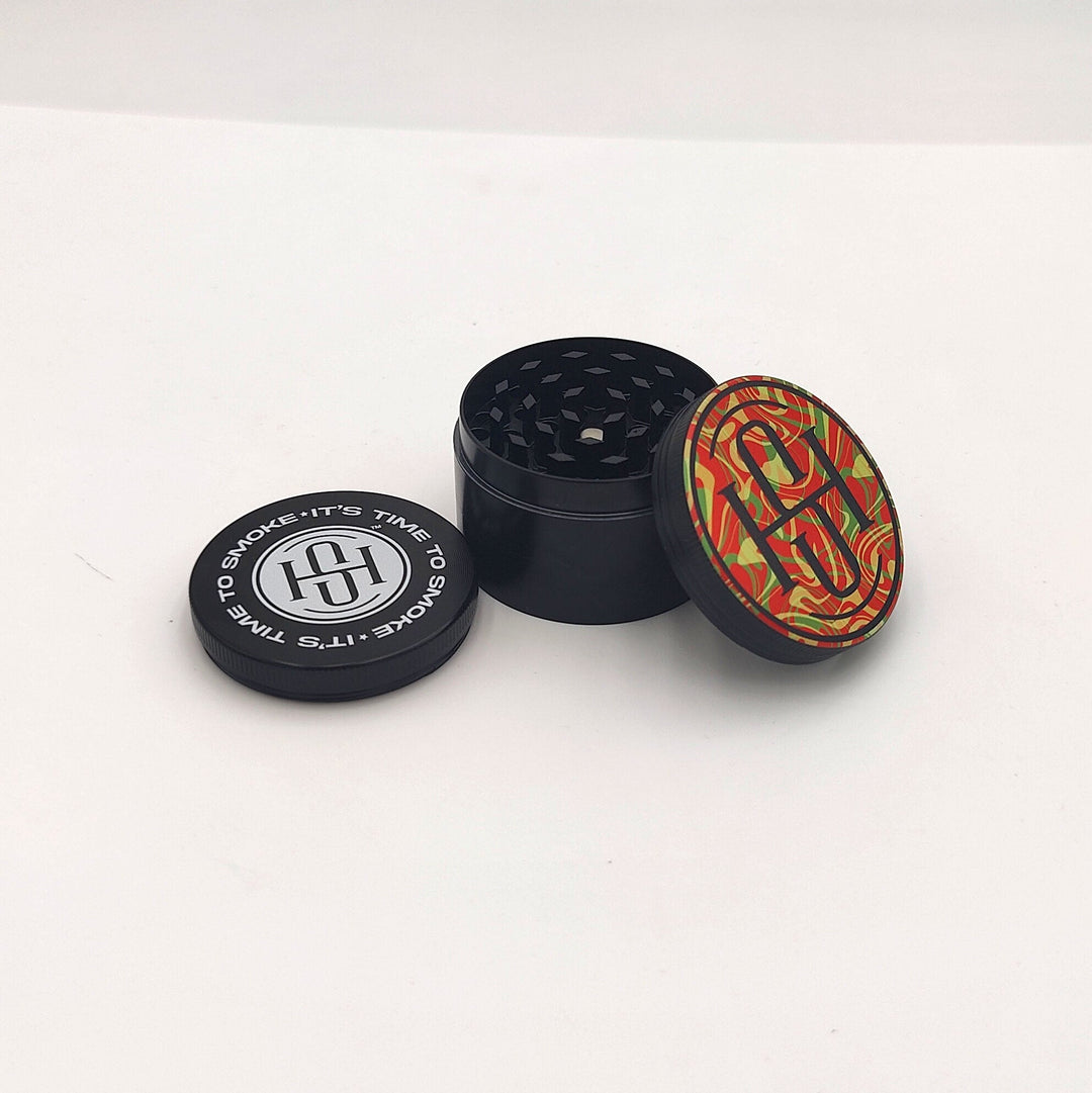 High Society - 4 PC 63mm Ceramic Teflon Coated Grinder - Rasta - Headshop.com