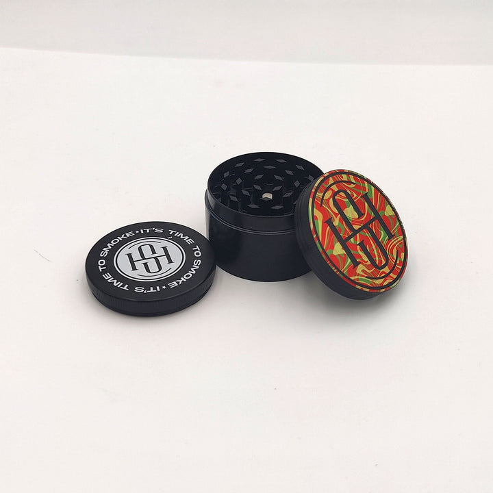 High Society - 4 PC 63mm Ceramic Teflon Coated Grinder - Rasta - Headshop.com