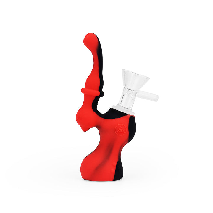 Ritual - 5'' Silicone Upright Bubbler - Black & Red - Headshop.com