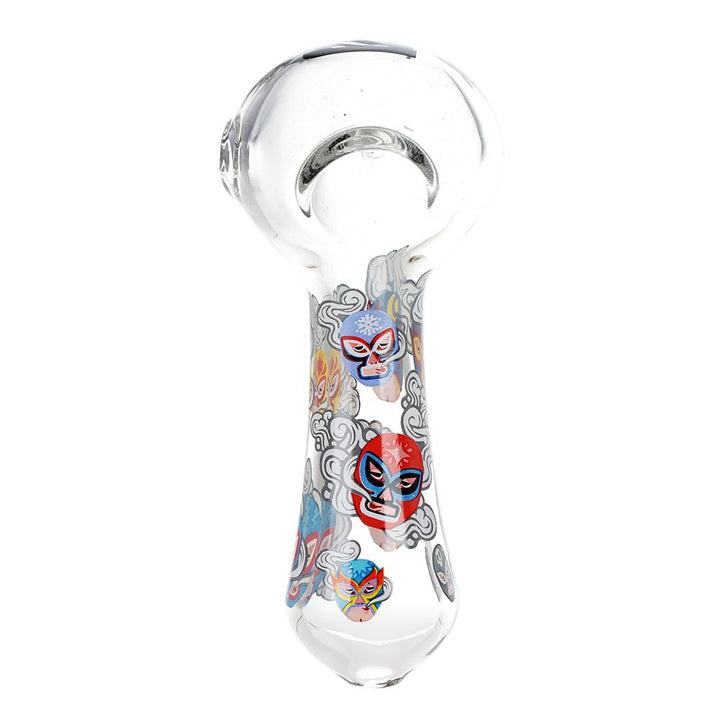 3CT BUNDLE - Pulsar Luchadors Glass Spoon Pipe - 4.5"