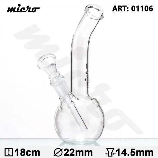 Micro | 7" Simple Glass Water Pipe - Headshop.com