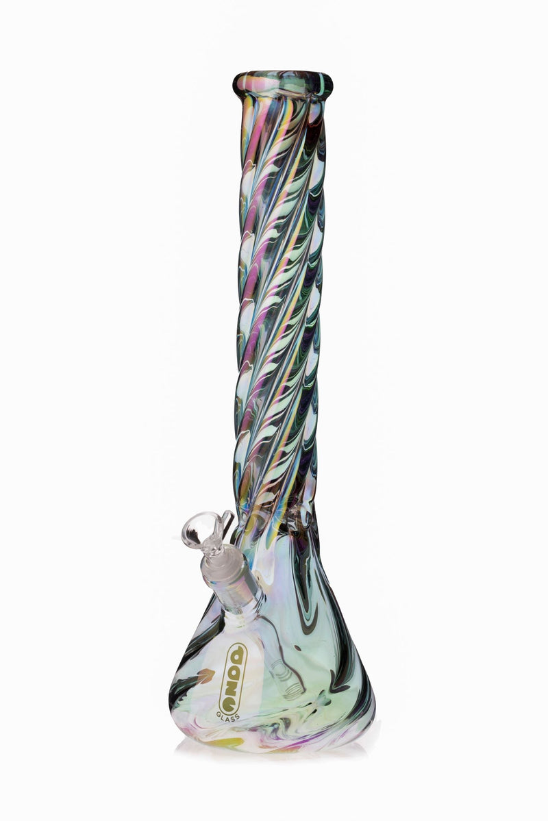 Daze Glass - 16 Inch Iridescent Spiral Glass Water Pipe - Headshop.com