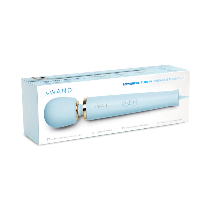 Le Wand Plug-In Vibrating Massager Sky Blue - Headshop.com
