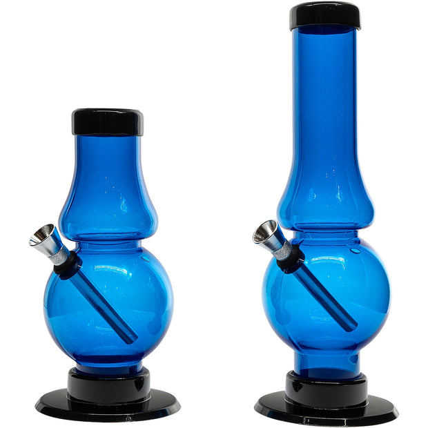 JM Enterprises  6-9" Acrylic Straight Tube Bubble Flare Bong - Multiple Colors