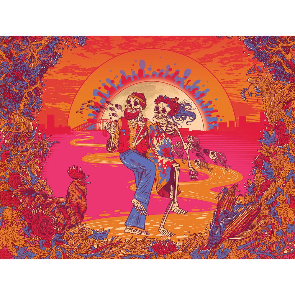 Grateful Dead x Pulsar Inside Print Bent Sherlock Pipe | 4" - Headshop.com