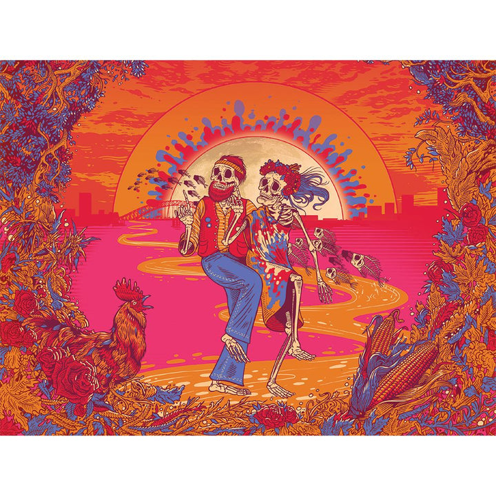 Grateful Dead x Pulsar Inside Print Bent Sherlock Pipe | 4" - Headshop.com