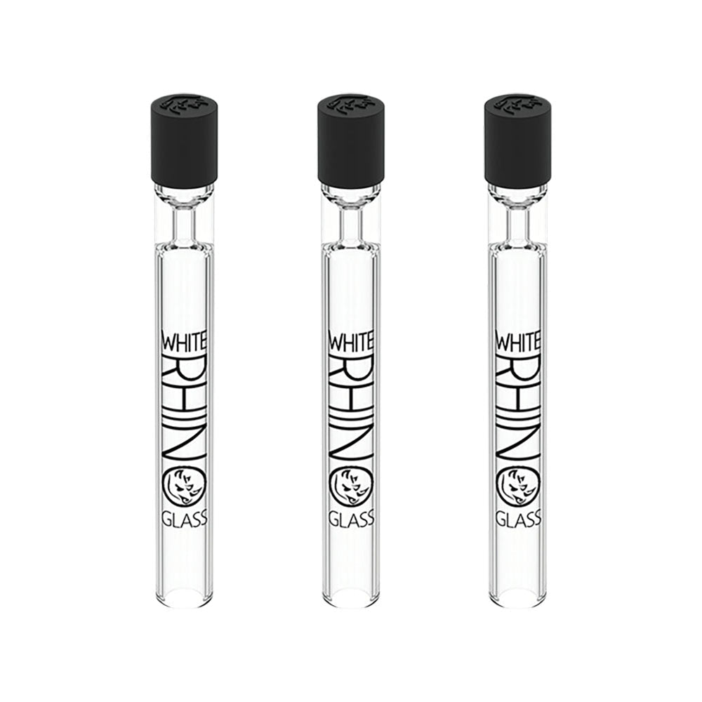 White Rhino Chillum Pipe w/ Silicone Cap | 4.25" | 25pc Display - Headshop.com
