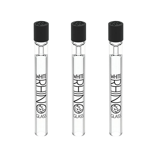 White Rhino Chillum Pipe w/ Silicone Cap | 4.25" | 25pc Display - Headshop.com