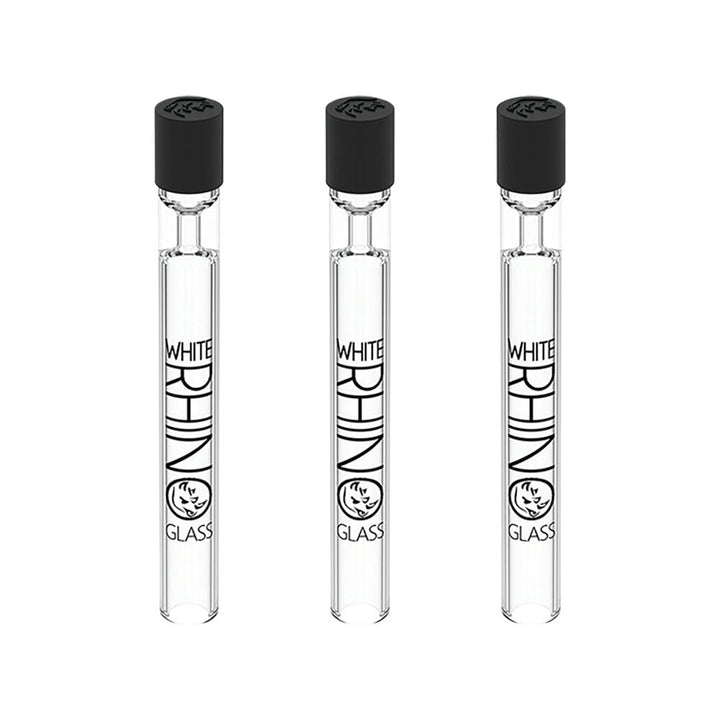 White Rhino Chillum Pipe w/ Silicone Cap | 4.25" | 25pc Display - Headshop.com