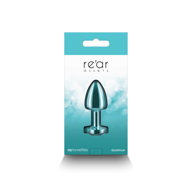 Rear Assets Petite Metal Anal Plug Teal - Headshop.com