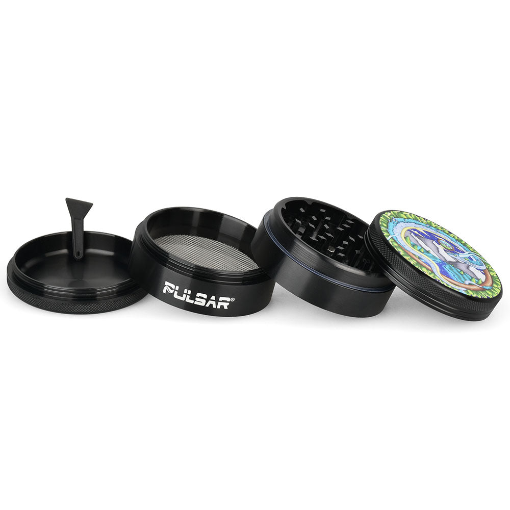 Pulsar Artist Series Metal Grinder - Remembering Dragon / 4pc / 2.5" - Headshop.com