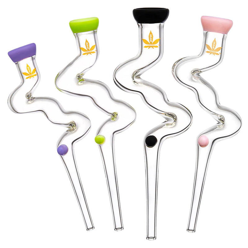 aLeaf Winding Glass Dab Straw - 8" / Colors Vary - Headshop.com