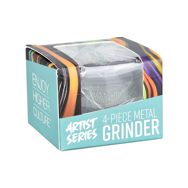 Pulsar Design Series Grinder with Side Art - Hemp Mandala / 4pc / 2.5" - Headshop.com