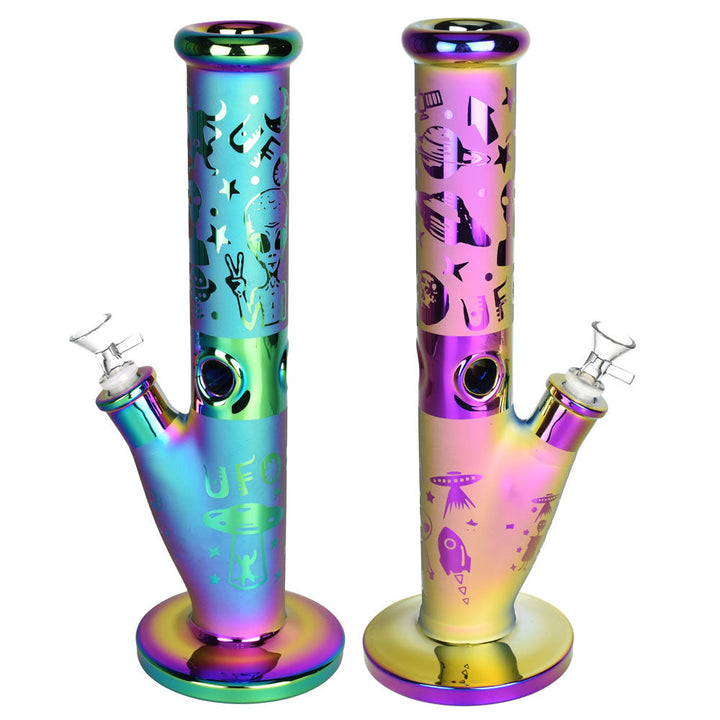 UFO Love Electroplated Straight Tube Bong - Headshop.com