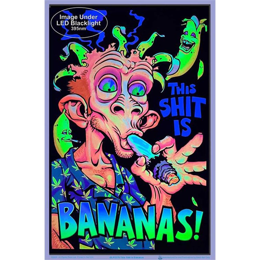 This Shit Is Bananas Flocked Blacklight Poster - 23"x35" - Headshop.com