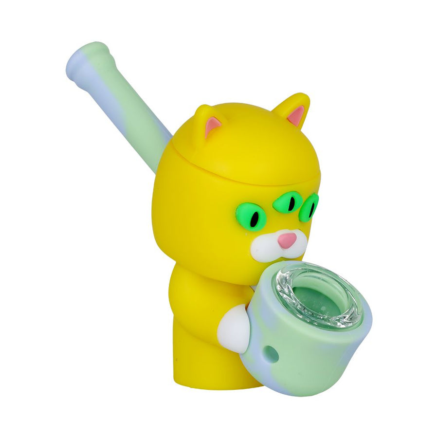 Three-Eyed Cat Secret Stash Silicone Hand Pipe - 4" - Headshop.com