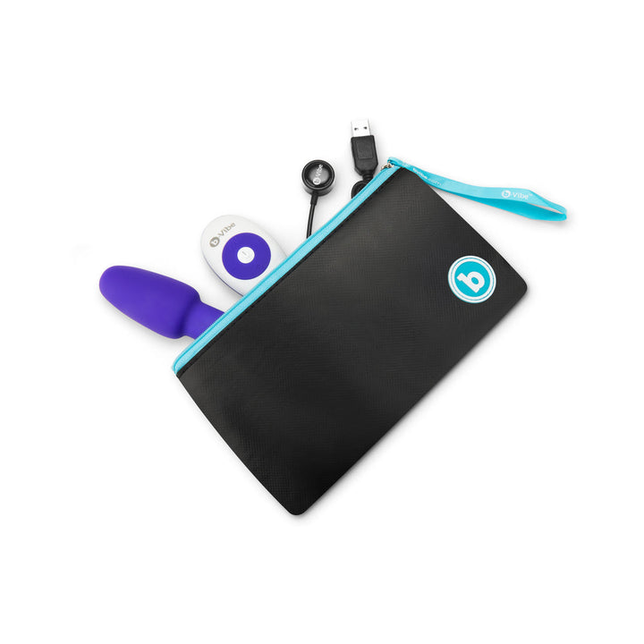 b-Vibe Rimming Petite Rotating and Vibrating Remote Control Plug Purple - Headshop.com