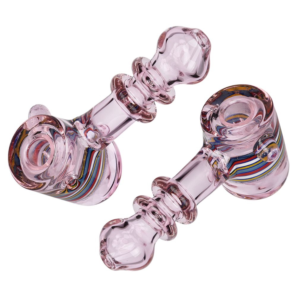 Slime Marble Striped Hammer Glass Hand Pipe - 4.75" - Headshop.com