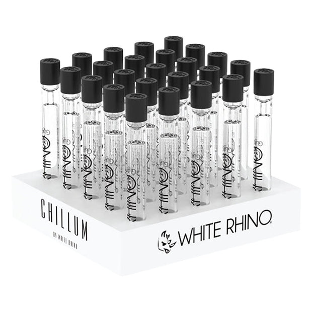 White Rhino Chillum Pipe w/ Silicone Cap | 4.25" | 25pc Display - Headshop.com