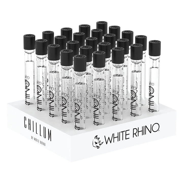 White Rhino Chillum Pipe w/ Silicone Cap | 4.25" | 25pc Display - Headshop.com