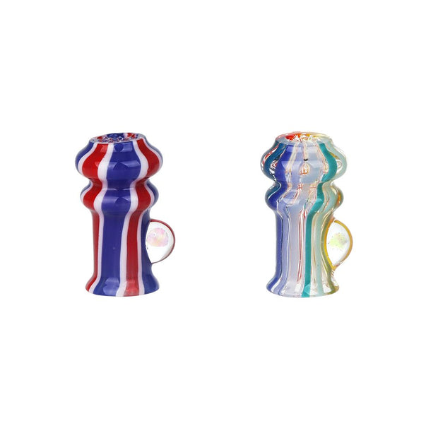 Pulsar Rainbow w/ Opal Glass Mouthpiece Attachment for Puffco Pivot w/ Display Stand - Colors Vary