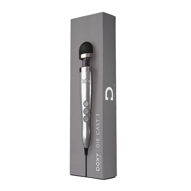 Doxy Die Cast 3 Compact Wand Vibrator Brushed Metal - Headshop.com
