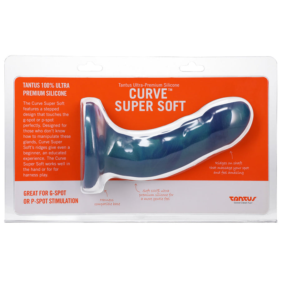 Tantus Curve 6.5 in. Dildo Soft Malachite - Headshop.com