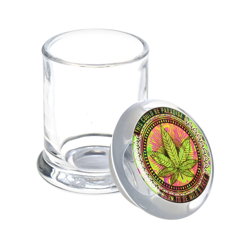 Striko Glass Jar - 3" / 420 Designs - 12PC DISPLAY - Headshop.com