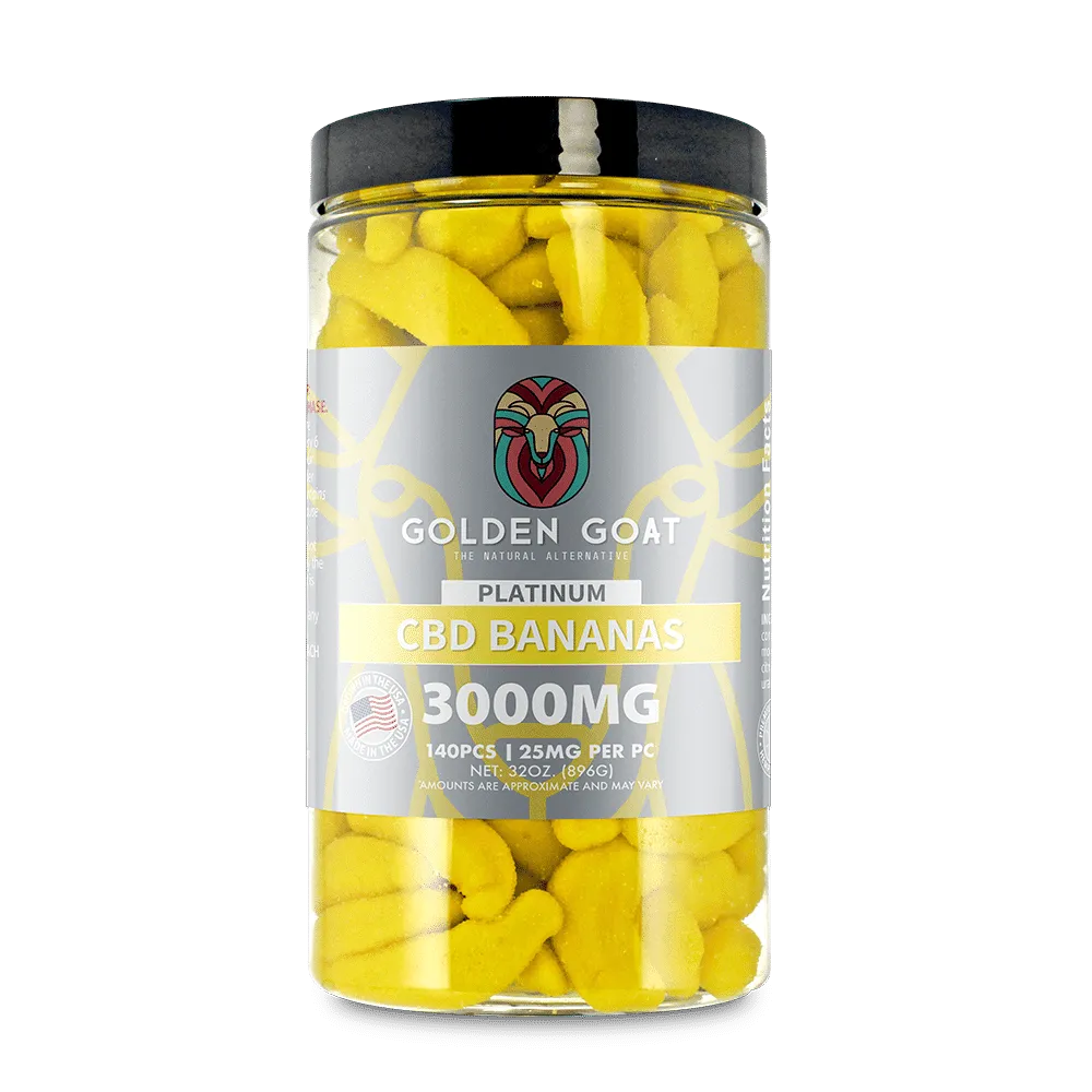 Platinum CBD Gummies 3000mg - Banana - Headshop.com