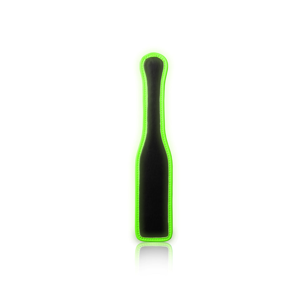 Ouch! Glow in the Dark Bonded Leather Paddle Neon Green - Headshop.com