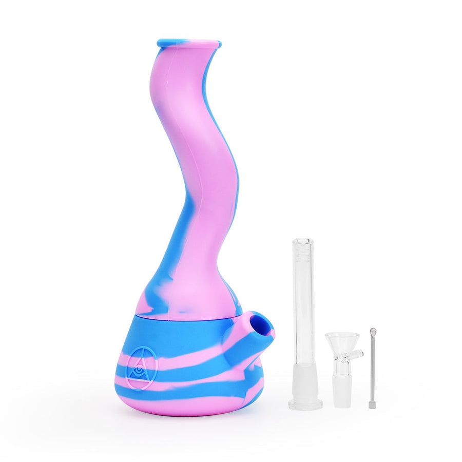 Ritual - 10'' Wavy Silicone Beaker - Cotton Candy - Headshop.com