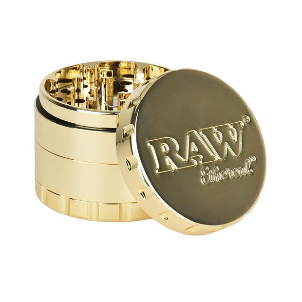 RAW Ethereal Gold-Plated Stainless Steel Grinder - 4pc / 2.25" - Headshop.com