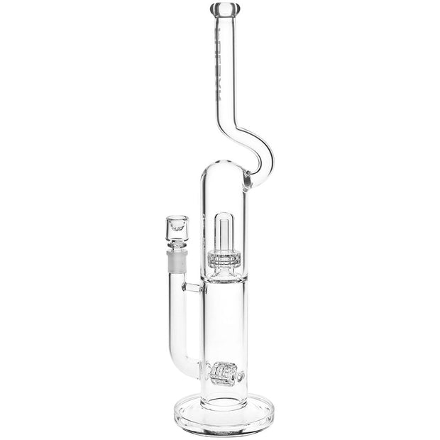 Pulsar Kink Neck Double Chamber Chugger Glass Water Pipe - 17.25" / 14mm F