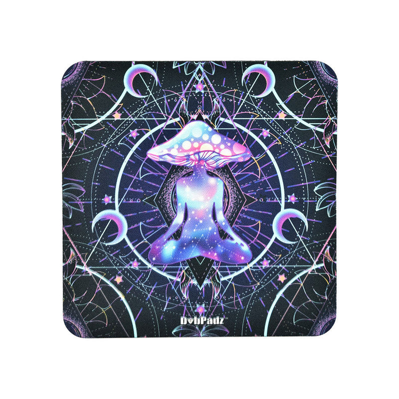 DabPadz Fabric Top Square Dab Mat - Meditating Mushroom / 6" x 6" - Headshop.com