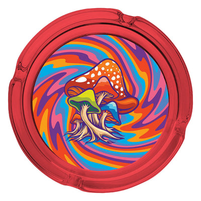 Fujima Trippy Mushroom Glass Ashtray - 6.25" - Headshop.com