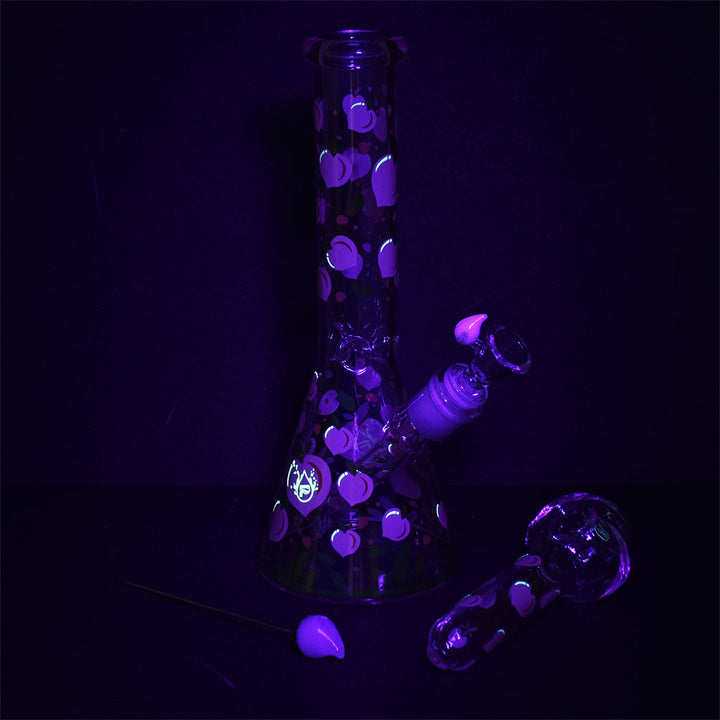Pulsar Fruit Series Peaches & Cream Herb Pipe Glow Duo - 10" / 14mm F - Headshop.com