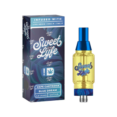 Sweet Life 2.5ml Vape Cartridges Infused with Live Resin HHC-P+THC-P - Blue Dream - Sativa - Headshop.com