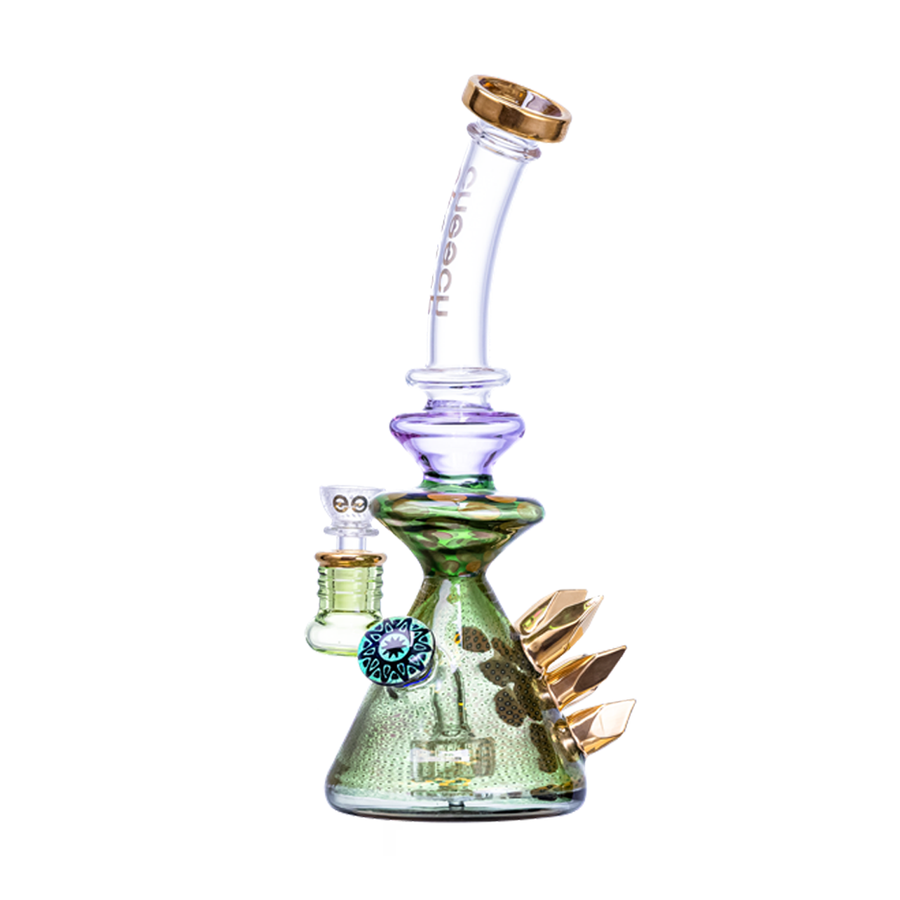 Cheech Glass 10" Multi-Color Gold Crystal Rig - Headshop.com