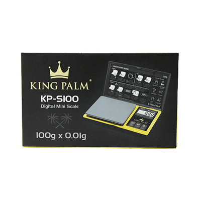 King Palm Gold-Plated Black Digital Mini Scale | 100g x .01g - Headshop.com