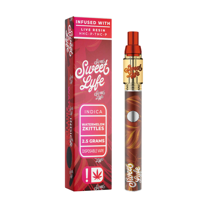 Sweet Life 2.5ml Disposable Vape Pen Infused with Live Resin HHC-P+THC-P - Watermelon Zkittles - Indica - Headshop.com