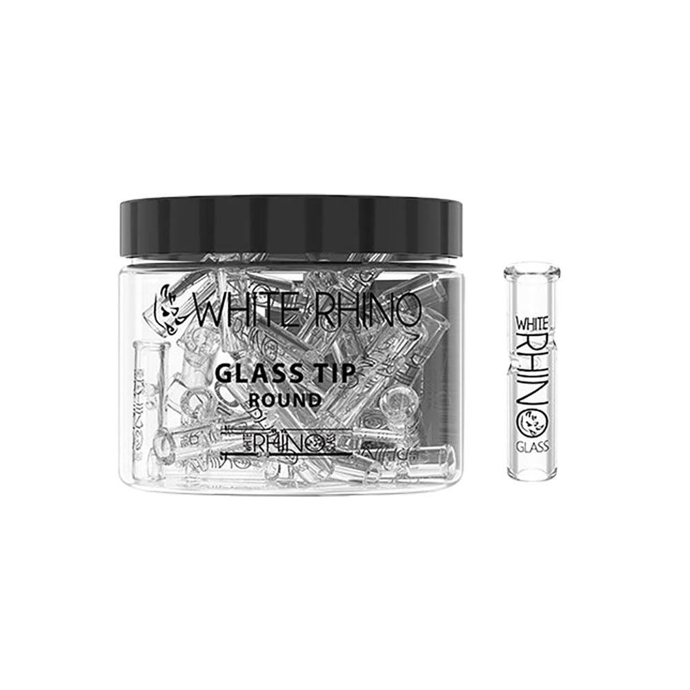 White Rhino Glass Tip | 50pc Jar - Headshop.com