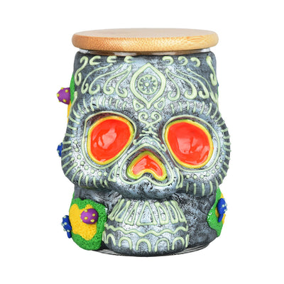 Pulsar Sugar Skull Glass Jar - 4.25" - Headshop.com