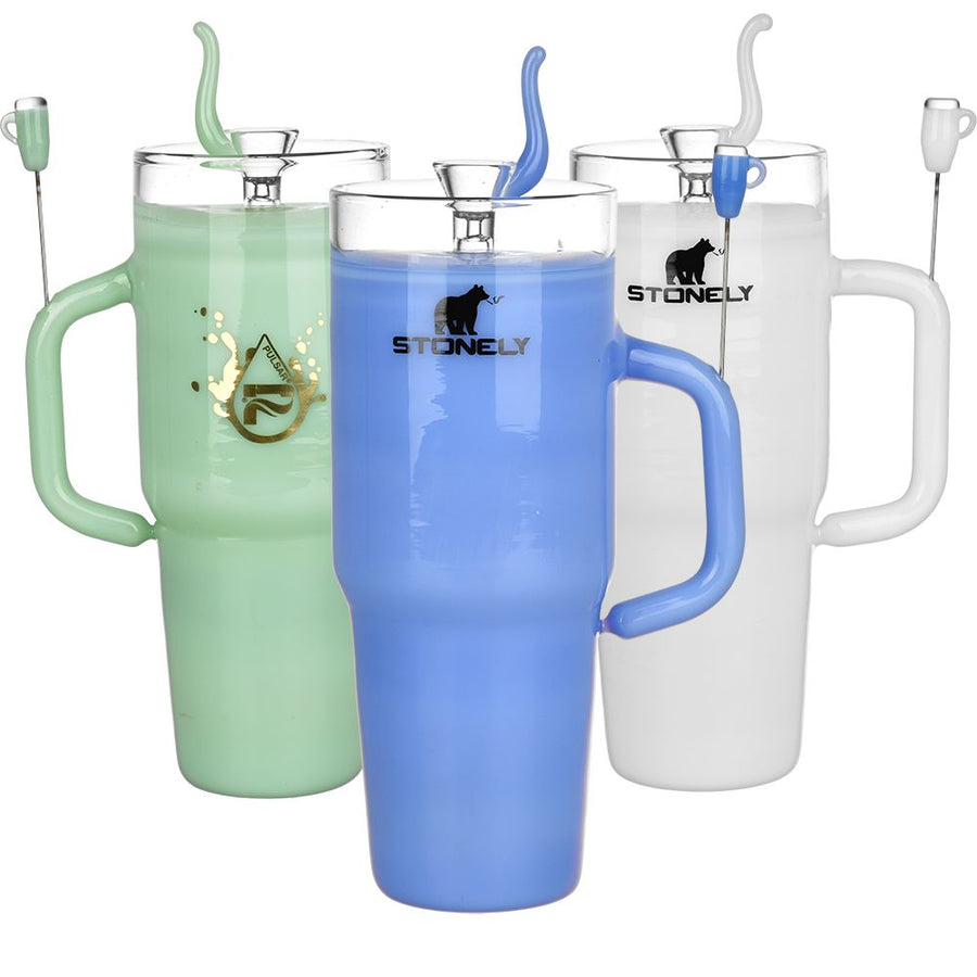 Pulsar Stonely Cup Glass Water Pipe | 8.5" | 14mm F - Headshop.com