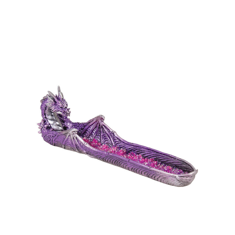 Purple Dragon w/ Crystal Polyresin Incense Burner - Headshop.com